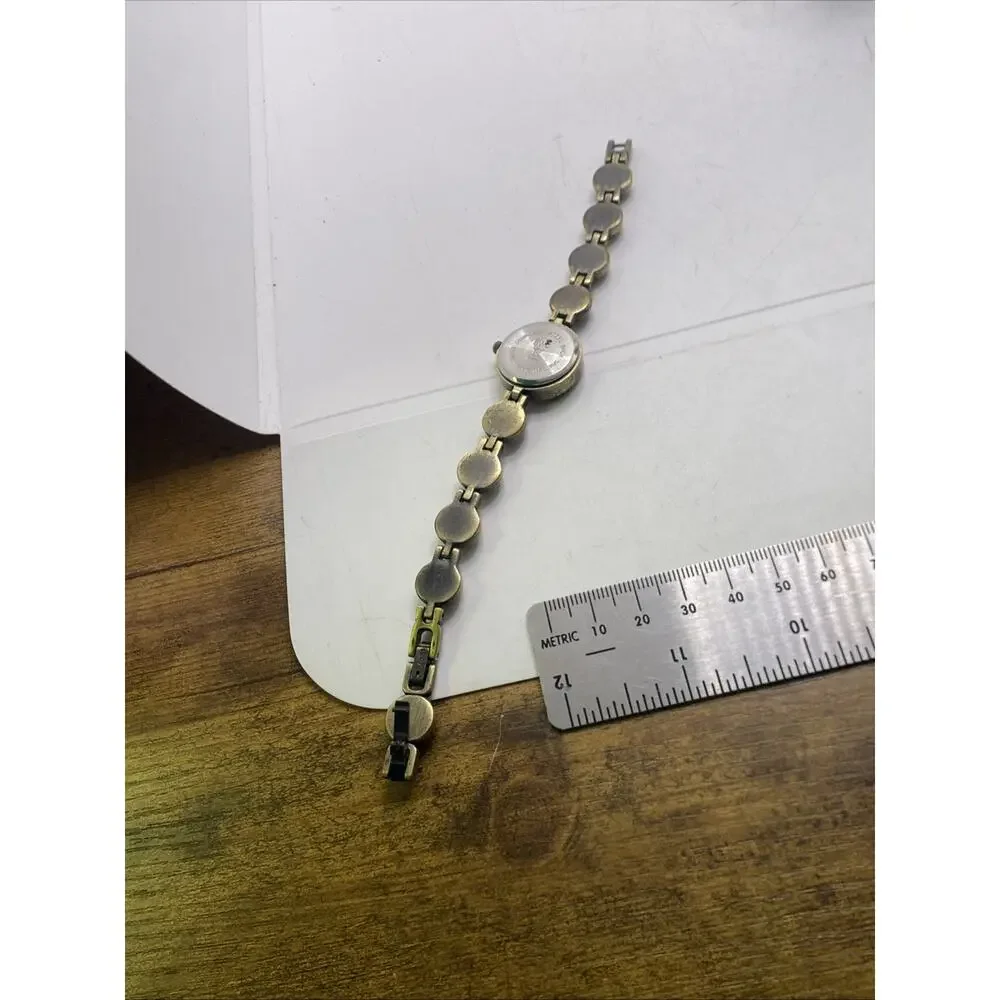 Vintage Brass Tone Tiger Eye Womens Watch New Battery